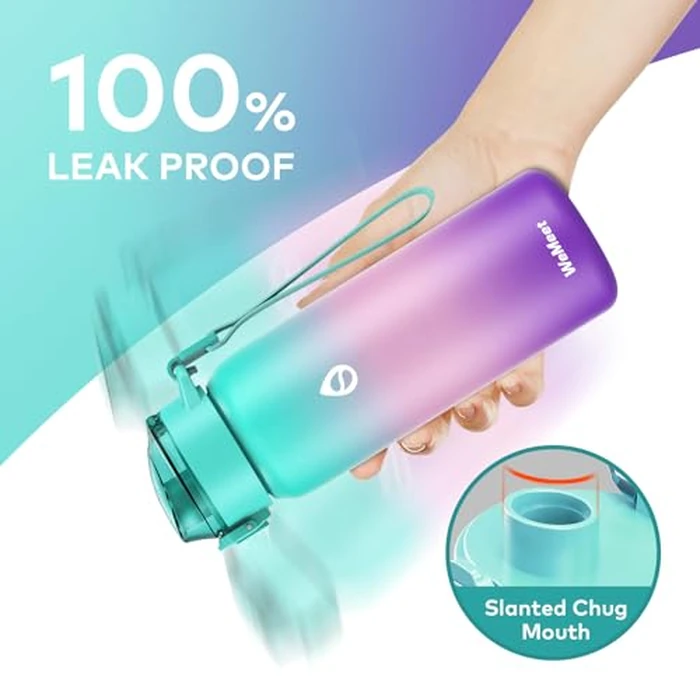 WEMEET 17oz Insulated Water Bottle with Removable Straw & Strap, 18/10 Stainless Steel Sports Bottle for Sports, Gym, Travel, and School(GREEN PINK PURPLE) by WEMEET - Image 6