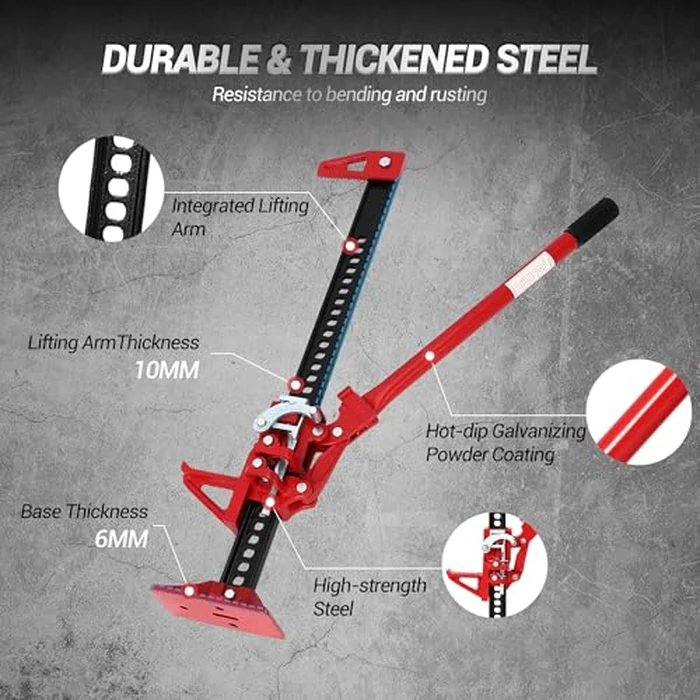 GarveeTech 33" Farm Jack, 3 Ton Capacity Ratcheting Off Road, Utility Heavy-Duty F-arm J-ack for Tractor, Truck, SUV, Lift Height 5.12-25.39 inches by GarveeTech - Image 3