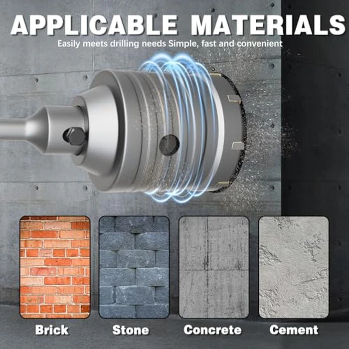 METOTY 4-5/16" Concrete Hole Saw,110mm Masonry Hole Saw, with 220mm SDS Plus Shank Connecting Rod for Concrete Brick Cement Stone Wall Drilling Home Improvement by METOTY - Image 5