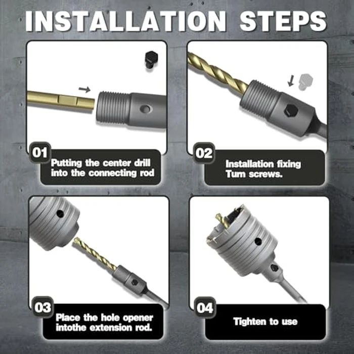METOTY 4-5/16" Concrete Hole Saw,110mm Masonry Hole Saw, with 220mm SDS Plus Shank Connecting Rod for Concrete Brick Cement Stone Wall Drilling Home Improvement by METOTY - Image 7