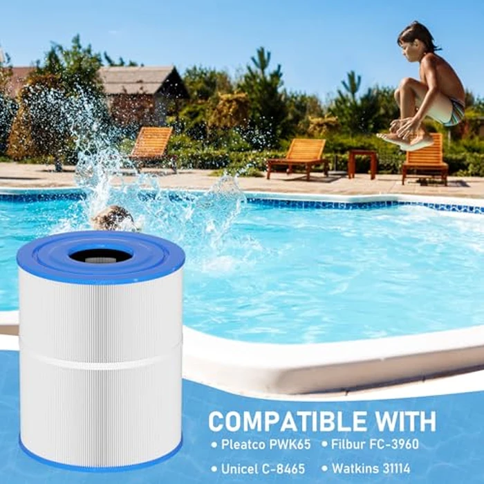 Vickmons C-8465 Spa Filter Replacement Compatible with Watkins 31114, Pleatco PWK65, Filbur FC-3960, 71827, 71828, Watkins 65 sq.ft Tiger River Spa Filter 2 Pack by Vickmons - Image 4