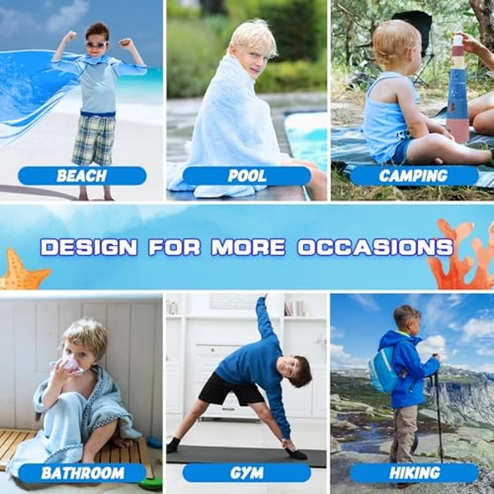 WERNNSAI Shark Kids Beach Towel for Boys-76x150 cm Quick Dry Sand-Free Swim Towels for Boys Super Soft Absorbent Towel, Pool Camping Travel Bath Towel for Outdoor Sports Picnic by WERNNSAI - Image 7