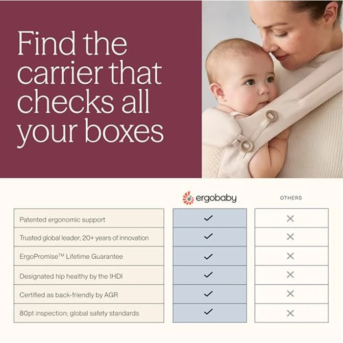 Ergobaby Upsie Sling Baby Carrier for Babies and Toddlers 6-48 Months (17-45 lbs) - 2-Position Ergonomic Baby Carrier with Front Storage Pocket, Hip-Healthy Positioning - Natural Beige by Ergobaby - Image 6