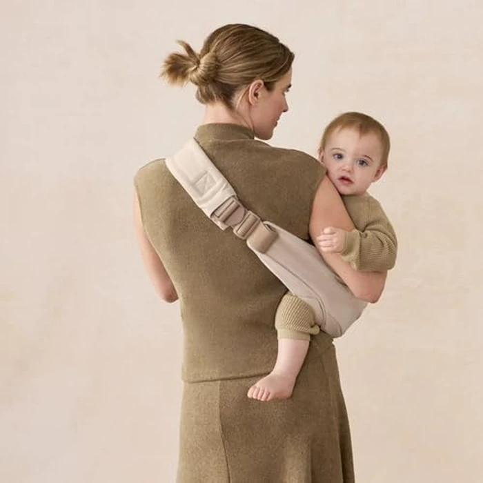 Ergobaby Upsie Sling Baby Carrier for Babies and Toddlers 6-48 Months (17-45 lbs) - 2-Position Ergonomic Baby Carrier with Front Storage Pocket, Hip-Healthy Positioning - Natural Beige by Ergobaby - Image 7