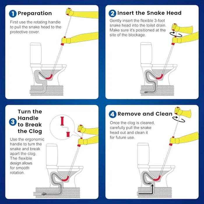 LTDTACTBAG 59787 Model K-3 Toilet Auger Clog Remover Toilet Snake for Unclogging with 3-Foot Snake and Bulb Head, Toilet Auger Snake for Unclogging Toilets for Home, Office, School, and More by LTDTACTBAG - Image 3
