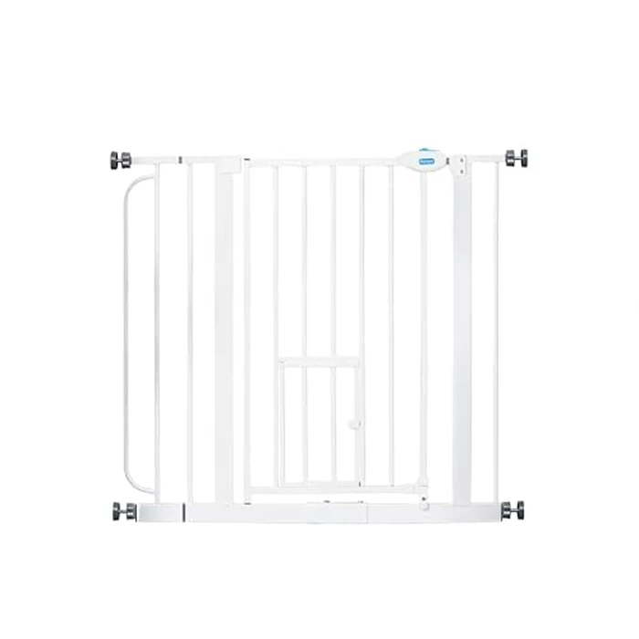 Carlson 29.5-36.5” Extra Wide Dog Gate with Small Pet Door, Walk-Through Pressure Mounted Metal Indoor Pet Safety Gate, Tested and Trusted by Pet Parents, American Designed, American Owned by Carlson Pet Products - Image 1
