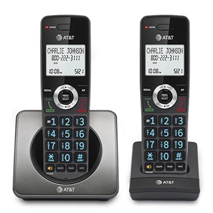 AT&T GL2101 DECT 6.0 Cordless Home Phone with Call Block, Caller ID, Full-Duplex Handset Speakerphone, 2" White Backlit Display, Lighted Keypad (Graphite & Black) by AT&T - Image 1