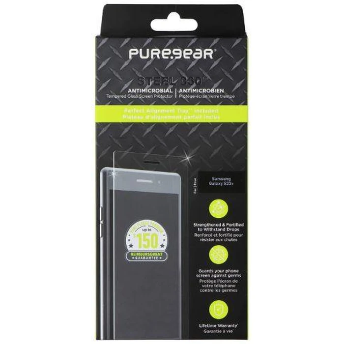 PureGear Steel 360 Tempered Glass Screen Protector for Galaxy S23+ - Clear by PureGear - Refurbished - Brand New condition