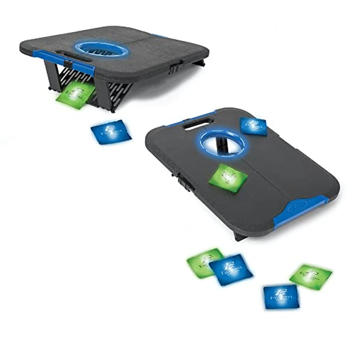 EastPoint Light Up Bean Bag Toss Outdoor Game - 24"x18", 8 Bags - Light Up Fun for Outdoor Games - Folds Flat with Handles - Cornhole Board Set with Built in Bag Return by EastPoint Sports - Used - Like New condition - US$24.03