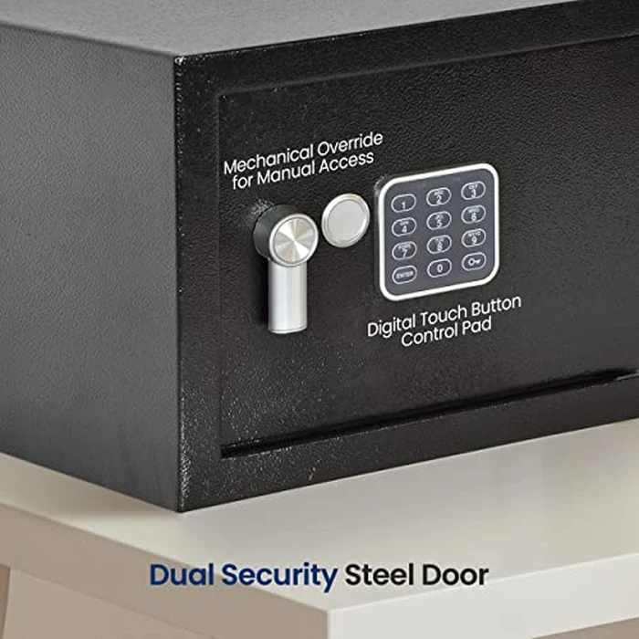 SereneLife Electronic Safe Box | Heavy Duty 13.8’’ x 9.8’’ Lockbox | Digital Keypad Code & 2 Key access | Small Money Safe for Home & Office | Secure Cash, Jewelry, Valuables | Wall & Floor Mountable by SereneLife - Image 3