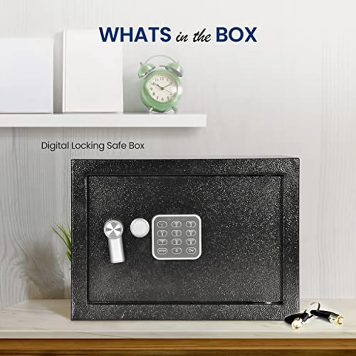 SereneLife Electronic Safe Box | Heavy Duty 13.8’’ x 9.8’’ Lockbox | Digital Keypad Code & 2 Key access | Small Money Safe for Home & Office | Secure Cash, Jewelry, Valuables | Wall & Floor Mountable by SereneLife - Image 7