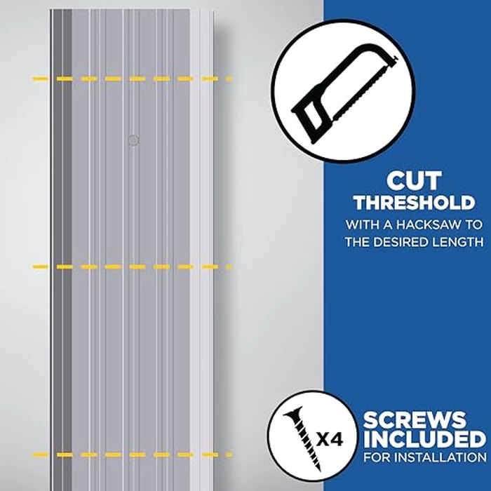 M-D Building Products 68320 Aluminum Commercial Flat-Profile Threshold: Durable and Sleek Entryway Access Solution Draft Protection (5 in. x 1/2 in. x 36 in.) (Silver) by M-D Building Products - Image 6