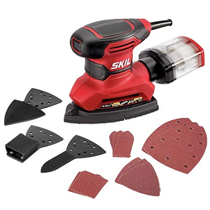 SKIL Corded Multi-Function Detail Sander with Micro-Filter Dust Box 3 Additional Attachments & 12pc Sanding Sheet- SR232301 by Skil - Image 1