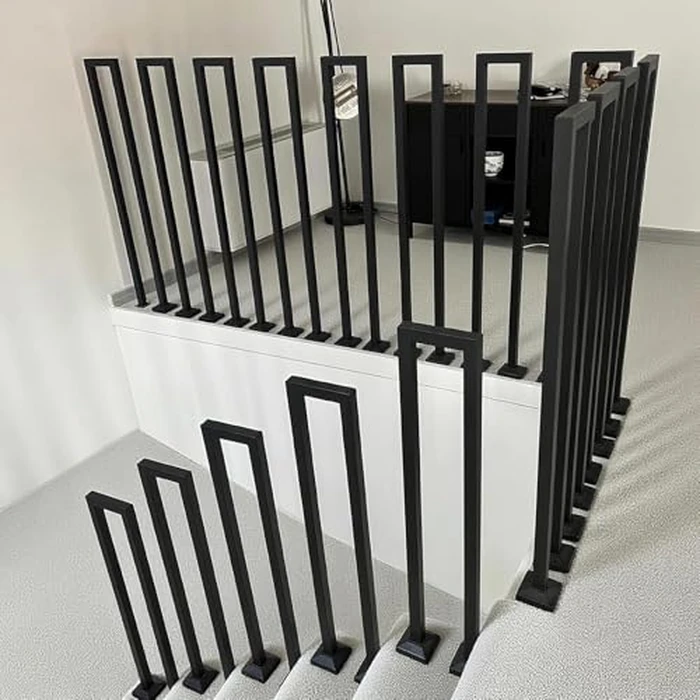 CQAEBK U-Shaped Handrail Black Stair Railing Indoor Outdoor, Wrought Iron Safety Staircases Balusters, Garden Loft Corridor Villa Hotel Decorative Fence Grab Bar, Industrial Retro (85cm/33.5in) by CQAEBK - Image 7