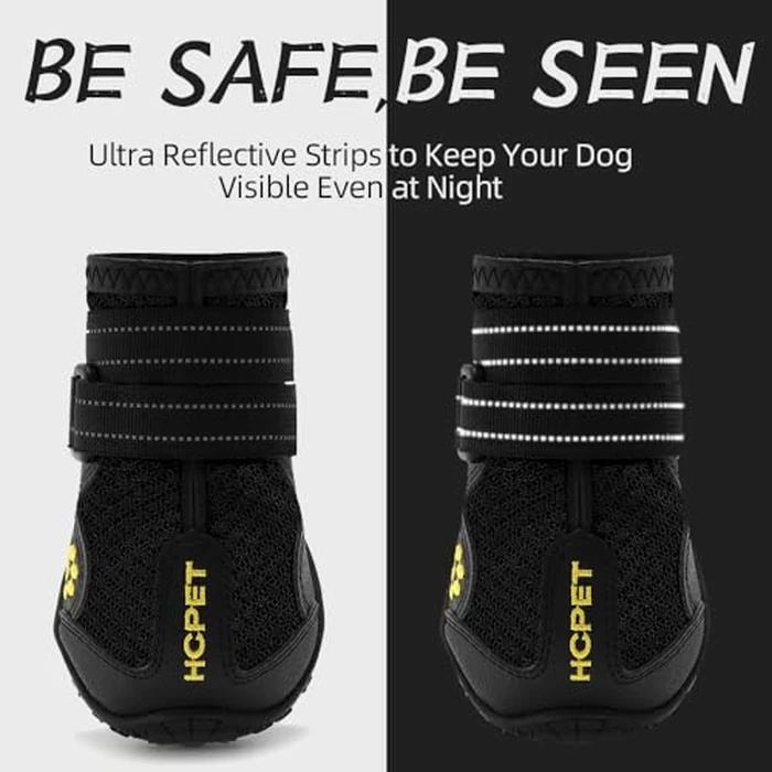Hcpet Dog Shoes, Dog Boots for Large Dogs, Waterproof Dog Booties Paw Protector for Summer Hot Pavement, Winter Snowy Day, Outdoor Walking, Indoor Hardfloors Anti Slip Sole Black Size 7 by Hcpet - Image 5