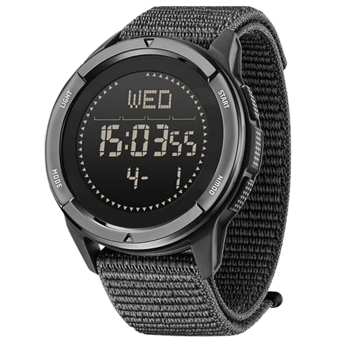 CakCity Digital Waterproof Watch for Women Mens All Black Sports Watch Outdoor Tactical Watches for Men Stopwatch Wrist Watch with Compass,Step Counte by CakCity - Image 1