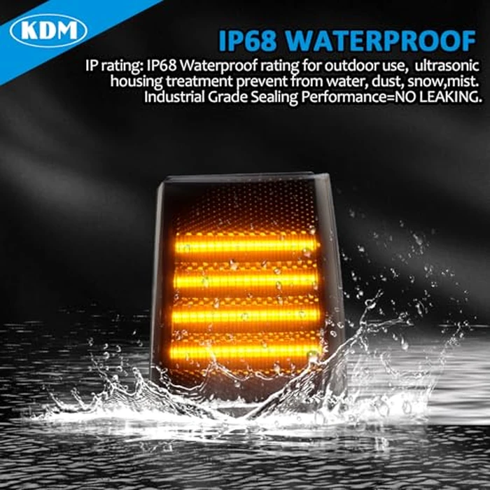 KDM Smoked Lens LED Front Bumper Corner Side Marker Light Fit for 1988-1993 Chevy Silverado C/K 1500 2500 3500 C10 Suburban Tahoe,Pickup Truck,Corner Signal Lamp Bright Amber,4Pack by KDM - Image 5