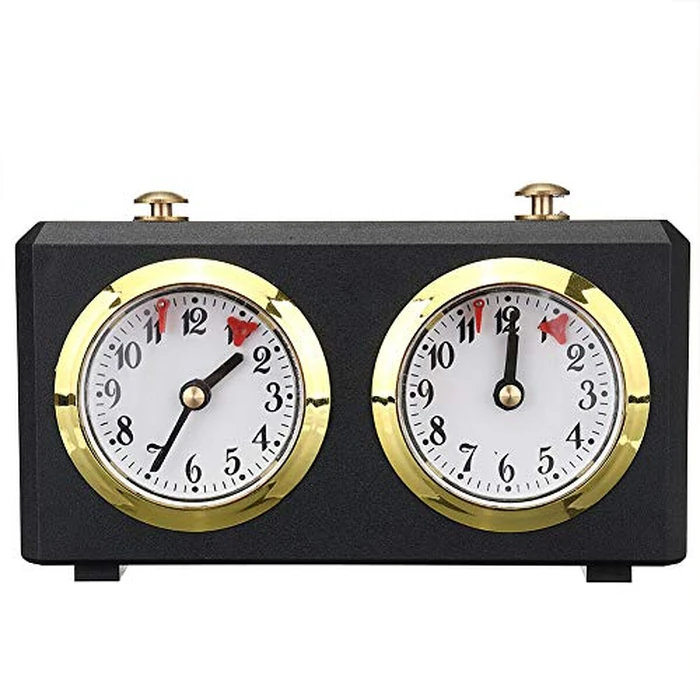 (15x5.5x9cm, Black) - fayle Chess Timer, Professional Chess Clock Game Timer Analogue Clock Chess Timer I-GO Count Up Count Down Timer, International Chess Timer Clock by fayle - Image 2
