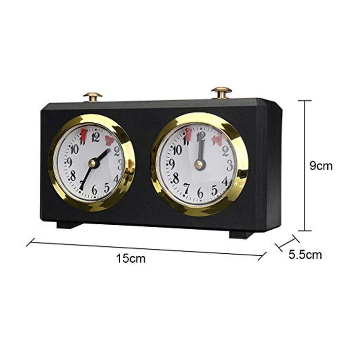 (15x5.5x9cm, Black) - fayle Chess Timer, Professional Chess Clock Game Timer Analogue Clock Chess Timer I-GO Count Up Count Down Timer, International Chess Timer Clock by fayle - Image 3