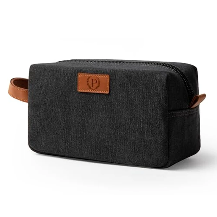 Janhavi Personalized Waterproof Make Up Bag, Engraved Initials & Wheat Ear,Travel Essentials Toiletries Men, Men's Accessories Storage, Mens Travel Bag Toiletry,Gifts for Boyfriends(Dark Grey P) by Janhavi - Used - Very Good condition - US$13.70