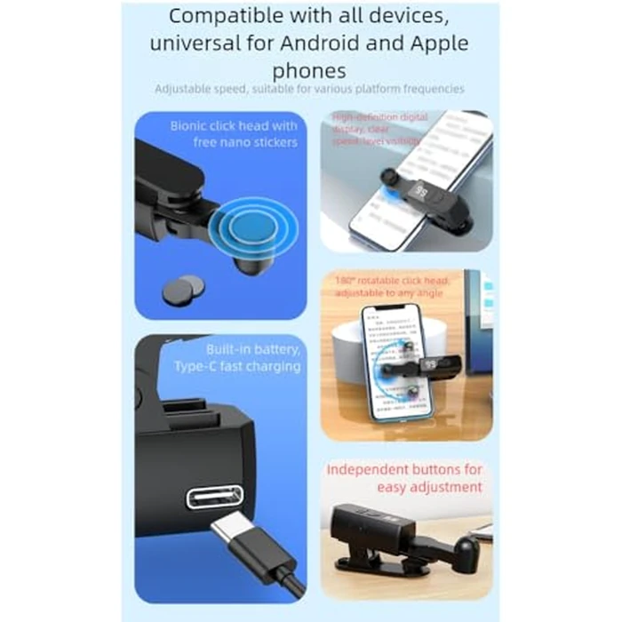 150mAh Wireless Auto Clicker,Phone Screen Device Speed Clicker for iPhone for iPad 2026 New Wireless Fast Click Simulation Finger Continuous Click for Live Broadcasts Likes,Game by Generic - Image 6