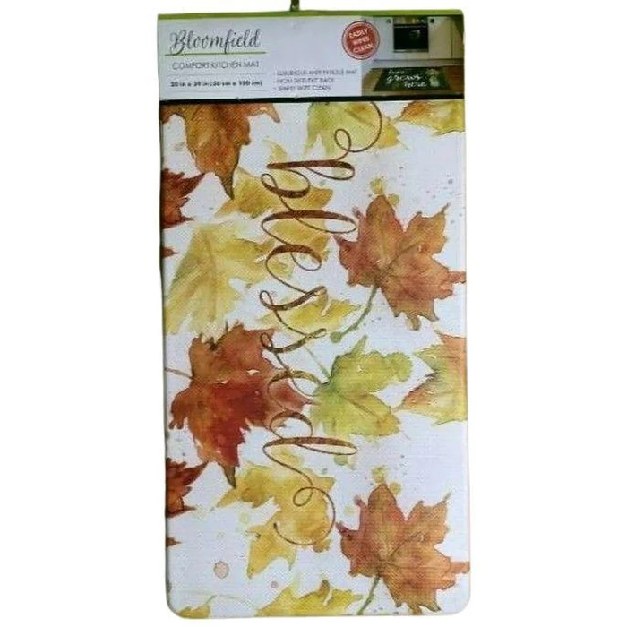 Bloomfield Comfort Kitchen Mat (20 in x 39 in) - White - Fall Season Leaves by Bloomfield - Refurbished - Brand New condition