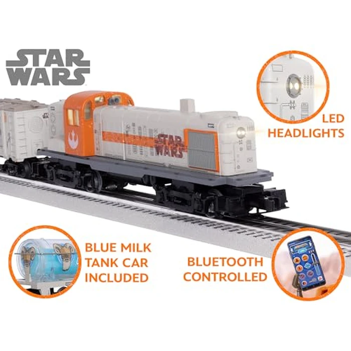 Lionel Disney Star Wars Rebel RS-3 LionChief O Gauge Electric Train Set with Bluetooth 5.0, Remote Control, Freight Cars & FasTrack - Lights & Sounds Ready to Run Model Train Set, Ages 14+ by Lionel - Image 4