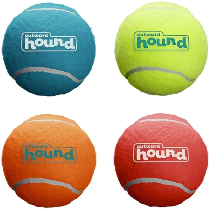Outward Hound SqueakerBallz - Squeaky Tennis Balls for Dogs Under 50 lbs, Interactive Dog Toy for Fetch & Training, Medium (2.5"), 4‑Pack by Outward Hound - Image 1
