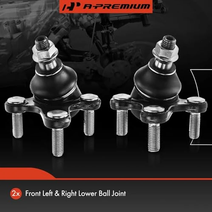 A-Premium 2 x Front Lower Ball Joint, Compatible with Volkswagen Jetta 05-18, Passat & Beetle 12-19, Golf 10-14, Golf R 12-13, Tiguan 09-17, Eos 07-16, GTI 06-14, Rabbit 06-09, Audi A3/Q3 (Quattro) by A-premium - Image 3