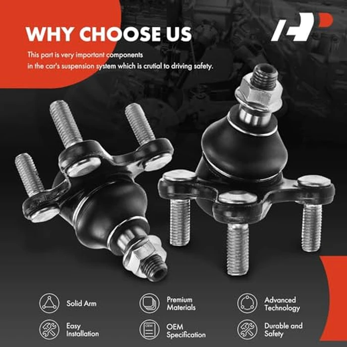 A-Premium 2 x Front Lower Ball Joint, Compatible with Volkswagen Jetta 05-18, Passat & Beetle 12-19, Golf 10-14, Golf R 12-13, Tiguan 09-17, Eos 07-16, GTI 06-14, Rabbit 06-09, Audi A3/Q3 (Quattro) by A-premium - Image 6