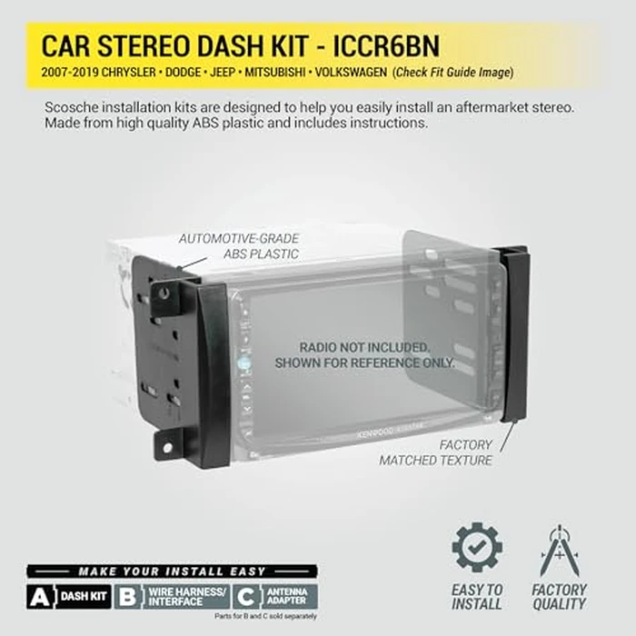 Install Centric ICCR6BN Chrysler/Dodge/Jeep 2007-14 Double Din Complete Installation Kit by Scosche - Image 4