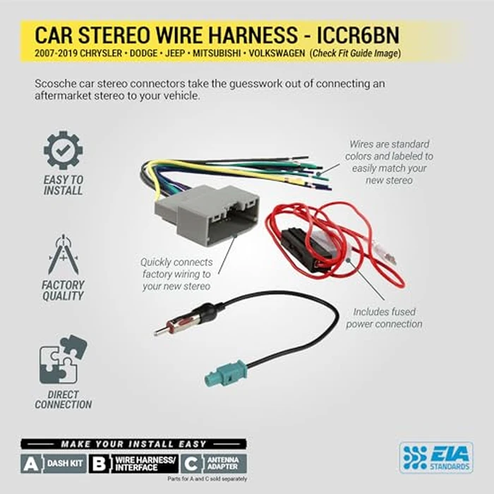 Install Centric ICCR6BN Chrysler/Dodge/Jeep 2007-14 Double Din Complete Installation Kit by Scosche - Image 8