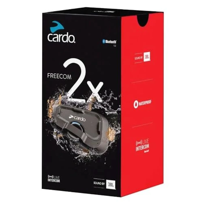 Cardo Systems FREECOM 2X Motorcycle 2-Way Helmet Bluetooth Communication System Headset Intercom, Universal Bluetooth Connectivity, Waterproof, 40mm Speakers - Single Pack by Cardo - Image 2