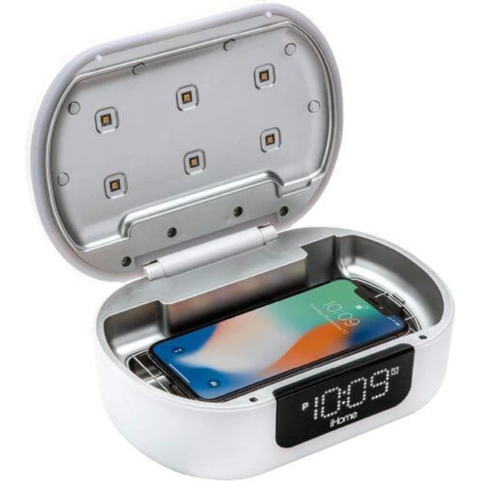 iHome iUVBT1 Power UVC Pro 360 UV-C Sanitizer with Bluetooth Speaker - White by iHome - Image 4
