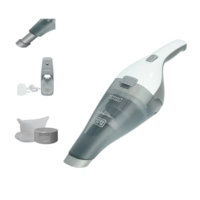 BLACK+DECKER dustbuster QuickClean Cordless Handheld Vacuum, White (HNVC215B10), Dirt Bowl and Fliter by BLACK+DECKER - Used - Like New condition