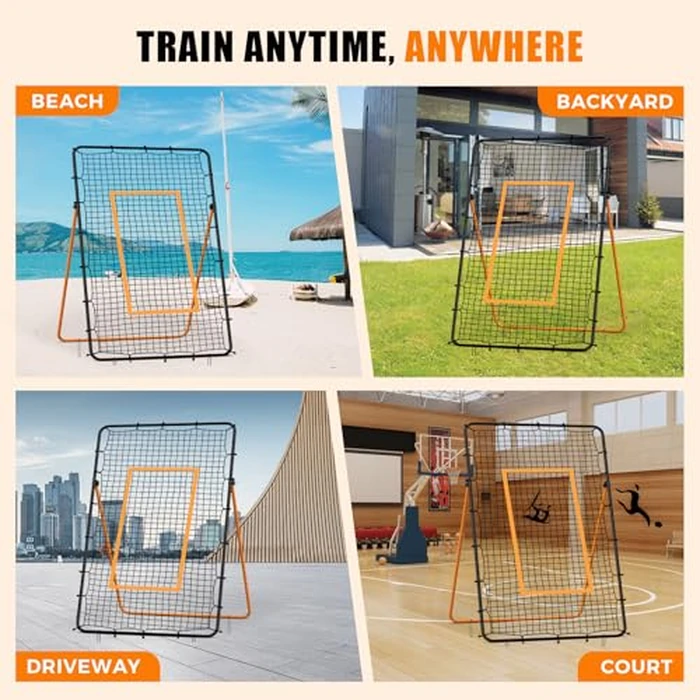 Volleyball Rebounder Net - Portable 7x4 ft Training Equipment for Spike and Smash Practice - 5 Rebound Angles Custom Target Area for Volleyball Sports Training,Orange by ZVFOTN - Image 7