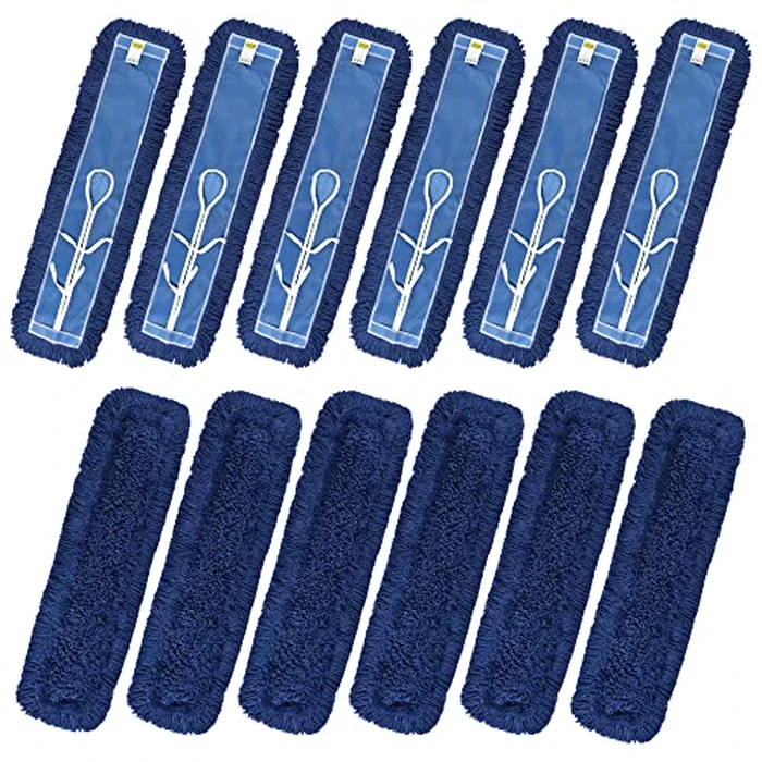 Matthew Cleaning 24'' Industrial Strength Cotton Dust Mop Refill Washable Replacement Heads for Residential & Commercial Use Fit Standard Dust Mop Frames, Hardwood, Laminate, Concrete Floors 12 Pack by L Luke Supply - Image 1