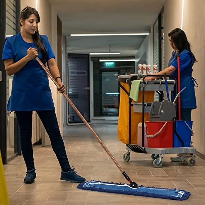 Matthew Cleaning 24'' Industrial Strength Cotton Dust Mop Refill Washable Replacement Heads for Residential & Commercial Use Fit Standard Dust Mop Frames, Hardwood, Laminate, Concrete Floors 12 Pack by L Luke Supply - Image 6