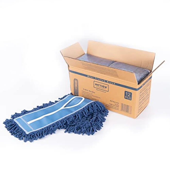 Matthew Cleaning 24'' Industrial Strength Cotton Dust Mop Refill Washable Replacement Heads for Residential & Commercial Use Fit Standard Dust Mop Frames, Hardwood, Laminate, Concrete Floors 12 Pack by L Luke Supply - Image 8