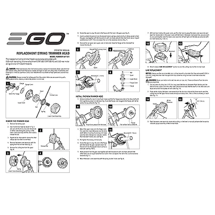 EGO Power+ AH1531 Replacement Rapid Reload Plus Trimmer Head (Anti-Clockwise) for EGO 15-Inch String Trimmer Models ST1534/ST1530/STA1500/MST1501/MHC1502, Black by EGO Power+ - Image 4