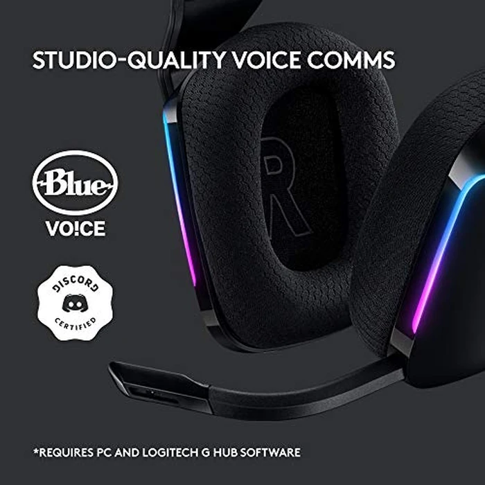 Logitech G733 Lightspeed Wireless Gaming Headset with Suspension Headband, LIGHTSYNC RGB, Blue VO!CE mic Technology and PRO-G Audio Drivers - Black by Logitech G - Image 9