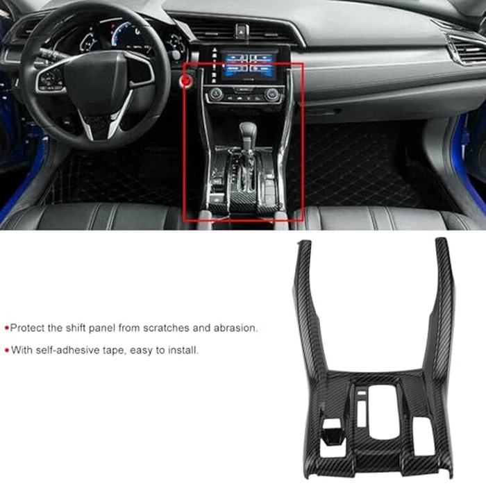Yctze Shift Panel Trim Gear Shift Panel Trim Frame Stylish Interior Decoration Fit for 2016+ (Carbon Fiber Color) by Yctze - Image 9