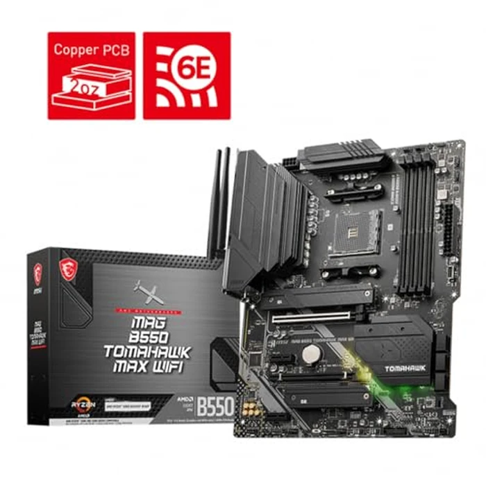 MSI MAG B550 Tomahawk MAX WiFi Gaming Motherboard AMD AM4, DDR4, PCIe 4.0, SATA 6Gb/s, M.2, USB 3.2 Gen 2, HDMI/DP, ATX, Wi-Fi 6E by MSI - Image 6