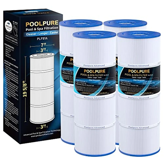 POOLPURE CX580XRE Pool Filter Replaces Hayward C580E, PA81-PAK4, Ultral-A3, Unicel C-7483, Hayward SwimClear C3020, C3025, C3030, Filbur FC-1225, FC-6425,4 X 81 sq. ft.Cartridge,L x OD: 19 5/8"x 7" by POOLPURE - Used - Like New condition - US$127.99