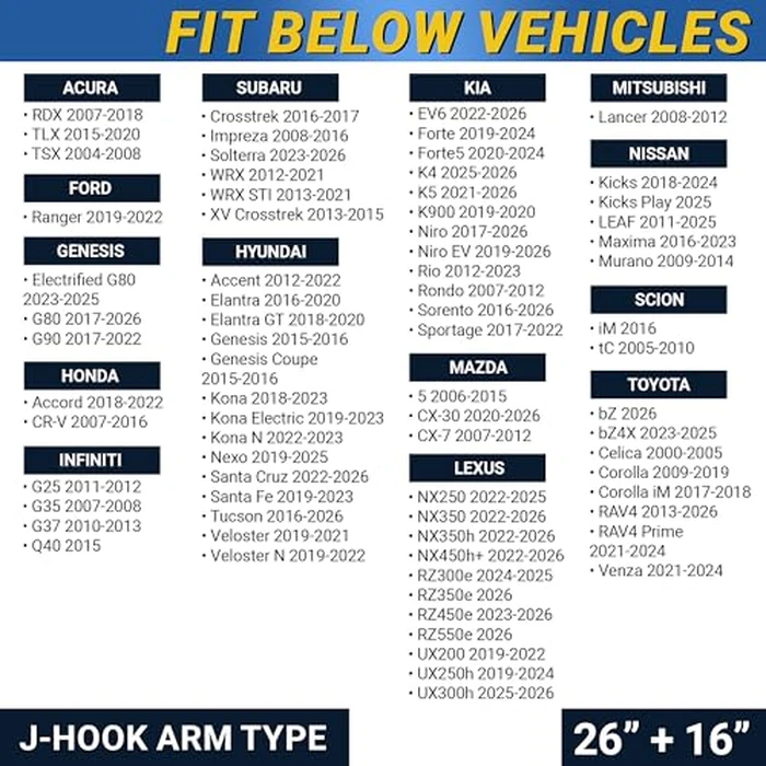 Premium Silicone Carbon Fiber Windshield Wiper Blades 26" & 16" - Patented All-Season, Quiet & Smooth Streak-Free Clean Wipe, OEM Quality, Front Automotive Replacement Wipers for Car & Truck (2 Pack) by Mega Racer - Image 9
