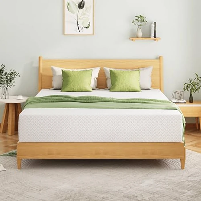 EGOHOME King Size Memory Foam Mattress, 12 Inch Bed Mattress in a Box with Cooling Green Tea Gel, Relieve Pressure with Medium Firm Support, CertiPUR-US Certified, 80''L x 76''W, White by EGOHOME - Used - Like New condition - US$284.99