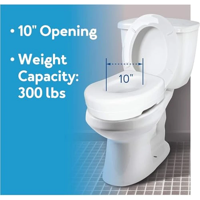 Carex E-Z Lock Toilet Seat and Safety Frame Combo Pack, 5-Inch Height Lift Seat Riser for Elderly and Handicap, Commode Chair for Elderly - Fits and Locks to Round or Elongated Toilets by Carex - Image 8