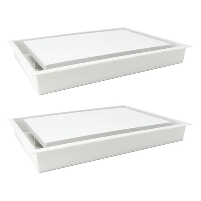 Fittes Framed Wall Vent [Lite], Minimalist ABS Plastic HVAC Air Return Register Cover, Customizable Modern Airflow Solution for Home or Ceiling, 15-Min DIY Install - 10"x14.25" - Cotton White - 2 Pack by Fittes - Used - Very Good condition