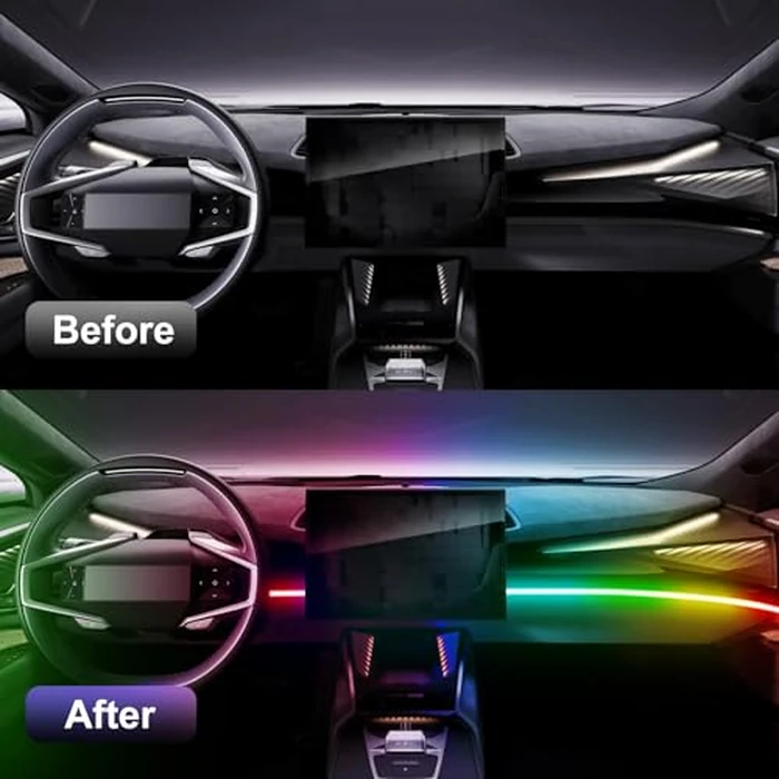 Acrylic LED Lights for Car, 43.3in RGB Strip Light Car LED Lights Interior with USB Port, App Control, Music Sync, 146 LEDs Interior Ca r Lights for Women Men Gifts by GPJYD - Image 6
