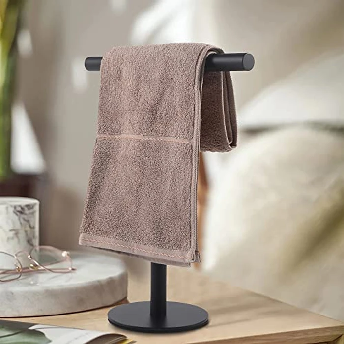 Bathroom Hand Towel Holder Stand，T-Shape Hand Towel Holder Stand SUS304 Stainless Steel Matte Black for Bathroom，Kitchen or Vanity Countertop by bluebyrne - Image 7